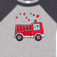 thumbnail image 4 of Inktastic Valentine Fire Truck with Cute Dalmatian and Hearts Boys or Girls Baby Bodysuit, 4 of 5