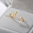thumbnail image 2 of Womens Adjustable Butterfly Ring Open Copper Ring in Gold Tone or Silver Tone Electroplated Popular Butterfly Element Perfect Gift for Her, 2 of 7