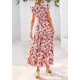 thumbnail image 2 of Vestido midi PRETTYGARDEN 2025 con estampado floral con cuello en V y volantes para mujer, 2 of 9