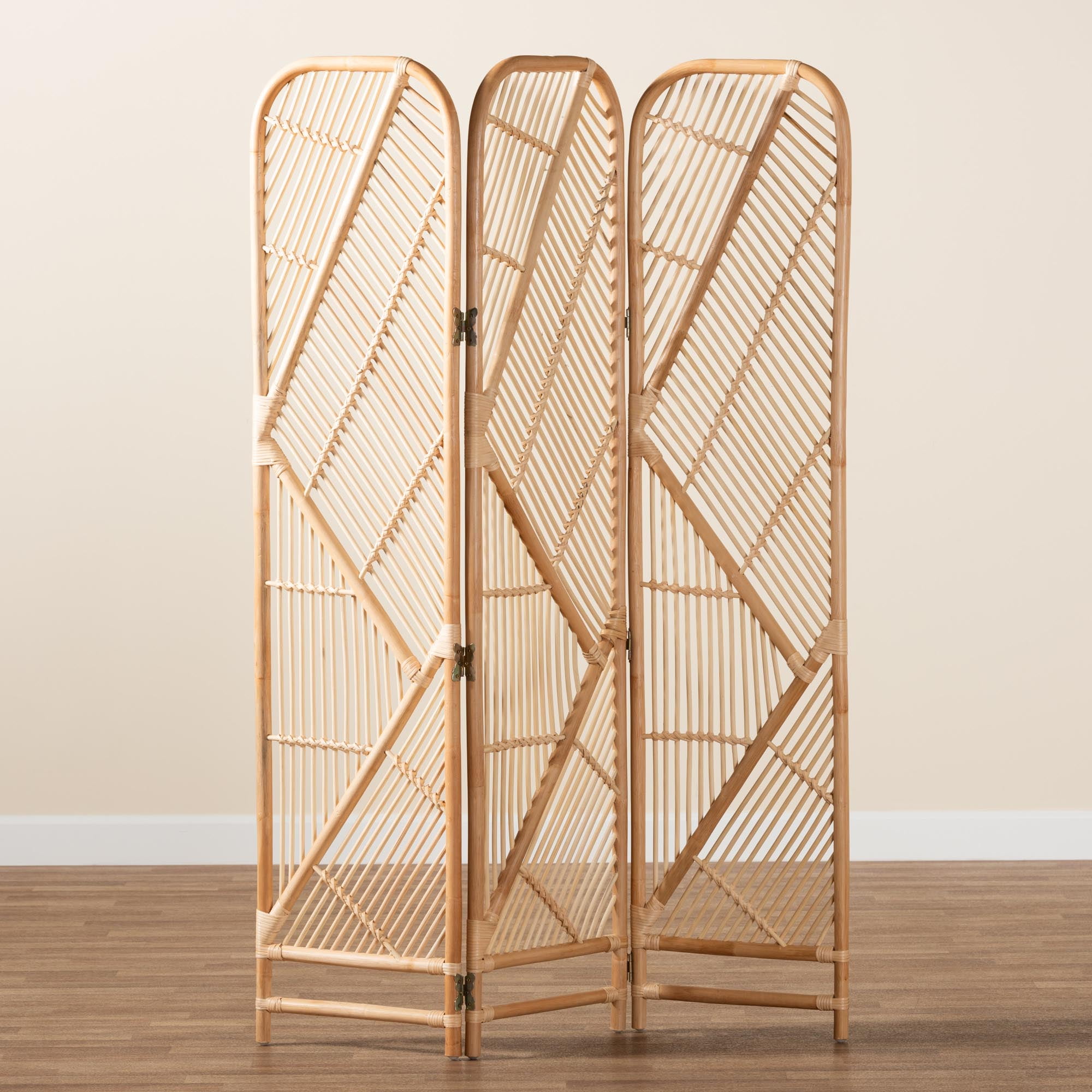 bali & pari Firenze Rattan BOHO Room Divider, Natural Brown