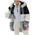 thumbnail image 2 of BLTIBY 2025 Womens Winter Fleece Jackets Hoodies Solid Color Winter Autumn Zip Up Lightweight Casual Sherpa Coat Soft Comfy Warm Overcoats with Pockets Gray 5XL, 2 of 5