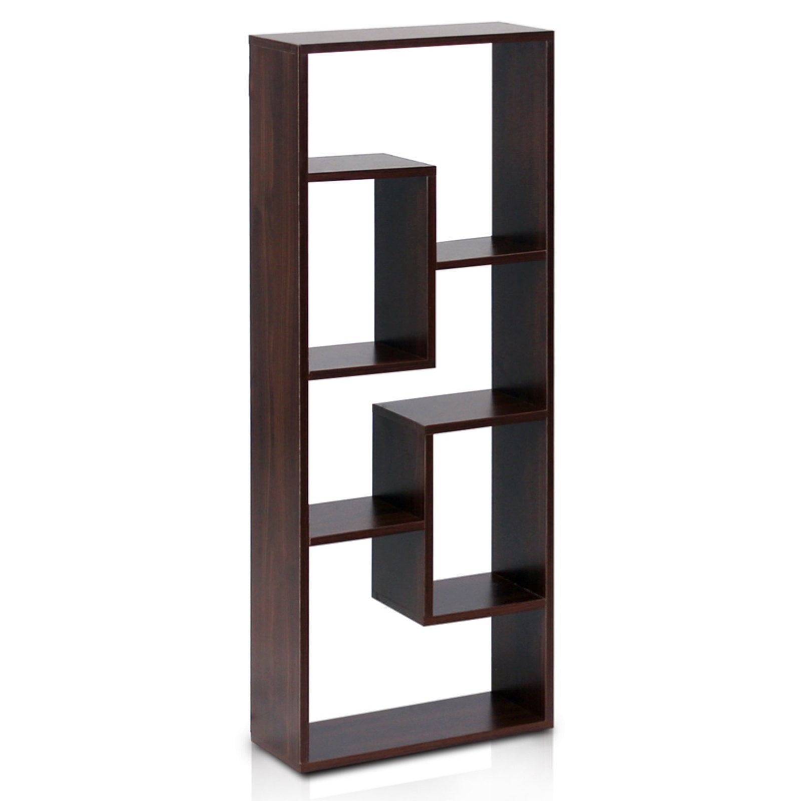 Furinno Fnaj 11033 Boyate Five Wall Mounted Shelf Walnut