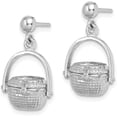 thumbnail image 2 of 14K White Gold 3-D Nantucket Basket Dangle Earrings - 20.5mm, 2 of 7