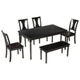 Dining Table Set for 6, Wooden Rectangle Dining Table with 4 Chairs and