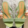 thumbnail image 5 of Agkizg Summer Wedge Sandals for Women Open Toe Thick Soles Slide Sandals Casual Slippers Beach Sandals Comfortable Shoes Green, Size 7.5, 5 of 5