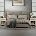 thumbnail image 5 of SICOTAS Rattan White Nightstands Set of 2, Modern Engineered Wood and Rattan End Tables with 1 Drawer, 5 of 12