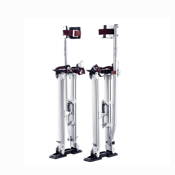 24"-40" Adjustable Drywall Stilts with Protective Knee Pads, Durable Non-slip Work Platform for Painting, Taping & Walking, Silver