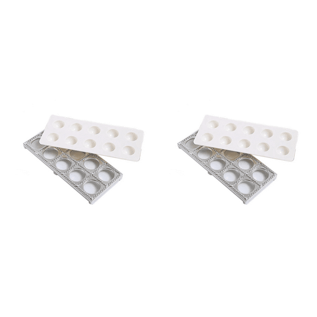 2X Italian Pasta Mold Ravioli Tray Plate Pin Square Edges for Perfect Attachment And Shape Ravioli Maker