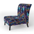 thumbnail image 3 of Designart "Blue And Purple Vibrant Peacock Feather" Blue Feathers Upholstered Accent Chair - Bohemian & Eclectic Arm Chair For Living Room, 3 of 5