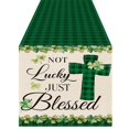 thumbnail image 2 of St Patricks Day Table Runner，St. Day Table Decor Linen Jute Fabric For Spring Festival Home Kitchen Dining Party Decoration，1X Table Runner Clearance, 2 of 8