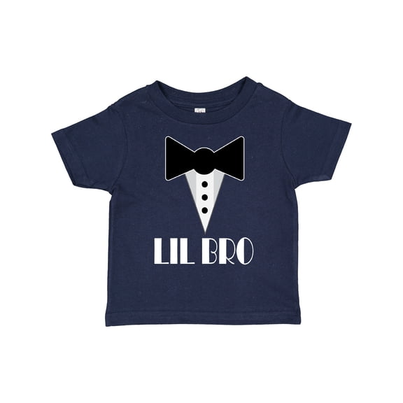 Inktastic Lil Bro Little Brother Mock Tuxedo Tux Boys Toddler T-Shirt
