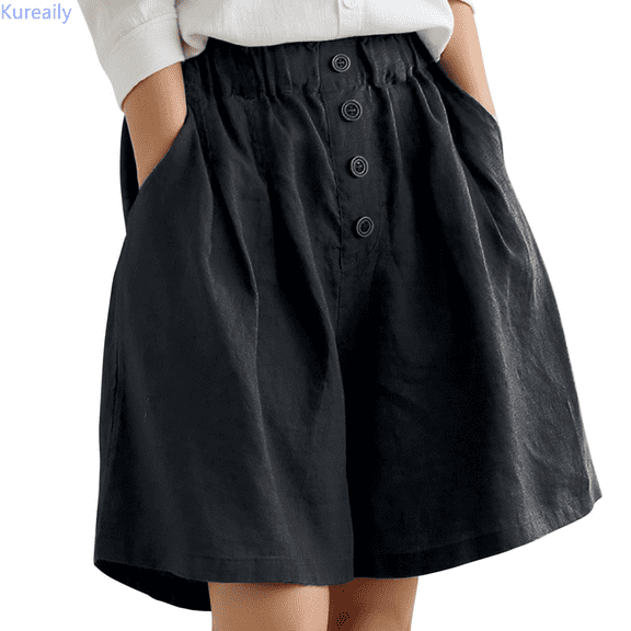 Kureaily Women's Wide Leg Shorts Comfort Shorts Casual Shorts Loose Knee Length Short Women Summer Pants