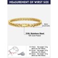 thumbnail image 6 of Bandmax 6MM 14K Gold Plated Cuban Chain Bracelets for Men Women Stainless Steel Miami Curb Link Hand Chain Wristlet Birthday Valentines Father Day Gift for Dad Son Husband Grandpa, 6 of 7