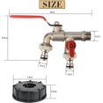 thumbnail image 4 of 1/2" Brass Tap Connector, 1000L Tank Adapter Tap, Rainwater Collector Tap for Garden, Tank, 4 of 5
