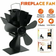 5 Blades Wood Burning Stove Fireplace Fan Silent Motors Heat Powered Circulates Warm/Heated Air Eco Stove Fan for Gas/Pellet/Wood/Log Stoves