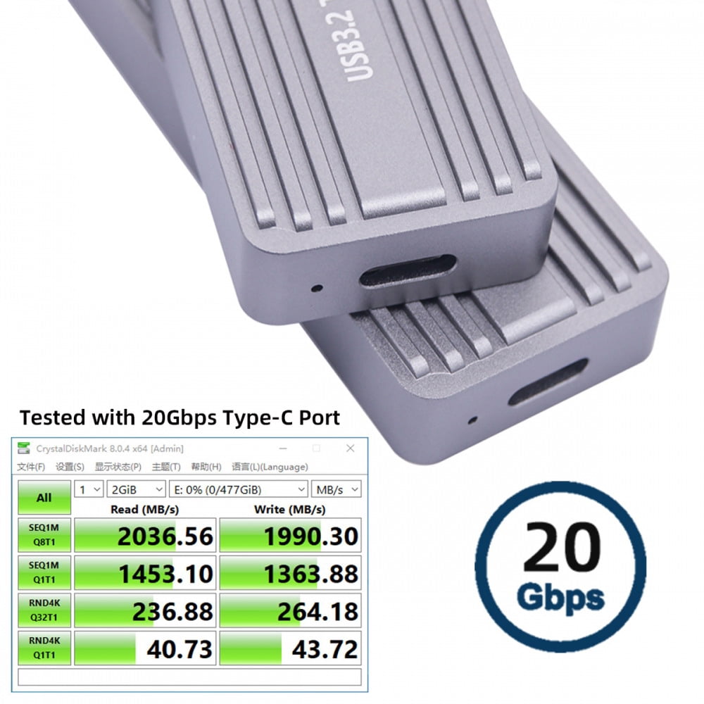 JSER 20Gbps Type-C USB3.2 USB4 to NVME M-key M.2 NGFF SATA SSD PCBA Enclosure 2242/2230mm Adapter RTL9220 Chipset