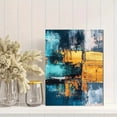 thumbnail image 2 of Abstract Teal and Gold Canvas Art Print Perfect for Living Room Bedroom Office Dining Room and Hallway Decoration., 2 of 8