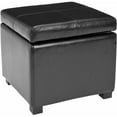 thumbnail image 2 of SAFAVIEH Madison Rustic Solid Flip Top Square Storage Ottoman, Black, 2 of 2