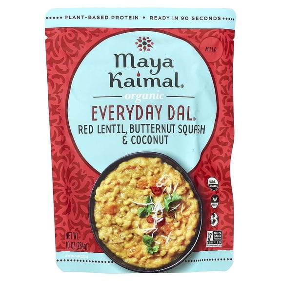 Maya Kaimal, Organic Everyday Dal, Red Lentil Butternut Squash Coconut, 10 oz Pack of 3