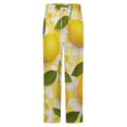 thumbnail image 5 of Lemons And Flowers Pattern Winter Female Pants Flannel High Waist Women Pants Lady Warm Straight Leg Plush Trousers, 5 of 7