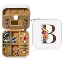 Parima Travel Jewelry Case Jewelry Box, Jewelry Case Organizer Small Initial Jewelry Boxes Travel Essentials Gifts for Women Mom Friends Teen Girls Teenage