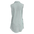 thumbnail image 5 of VBVC Women's Cotton-Linen Striped Shirt Dress,Ladies Sleeveless Button Down Midi Dresses,Summer Beach Vacation Collared Dresses for Women,Mint Green,S-2XL, 5 of 10