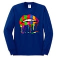 thumbnail image 2 of Wild Bobby, Colorful Painted Lip, Streetwear, Men Long Sleeve Shirt, Royal, Small, 2 of 5