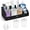 Black Toothbrush Holder With 3pcs Dispenser, variant on Bathroom Counter Organizer, White Marble Toothbrush Holders for Bathrooms with 2PCS Qtip Holder, Bathroom Organizer Countertop Toothbrush and Toothpaste Holder for Makeup Organizer for Vanity