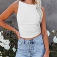 thumbnail image 3 of Camiseta sin mangas para mujer, cuello redondo, tejido, espalda abierta, chaleco sin espalda para uso de verano, 3 of 6