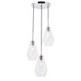 thumbnail image 1 of Living District LD2262C Gene 3 Light Chrome & Clear Glass Pendant, 1 of 1
