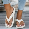 thumbnail image 2 of Rokment Womens Mens Pillow Flip Flops Lightweight Waterproof Cloud Slip on Thong Orthotic Slippers Comfortable Arch Support Walking Sandals for Indoor Outdoor Beach Summer Pool Beige Size 7, 2 of 5
