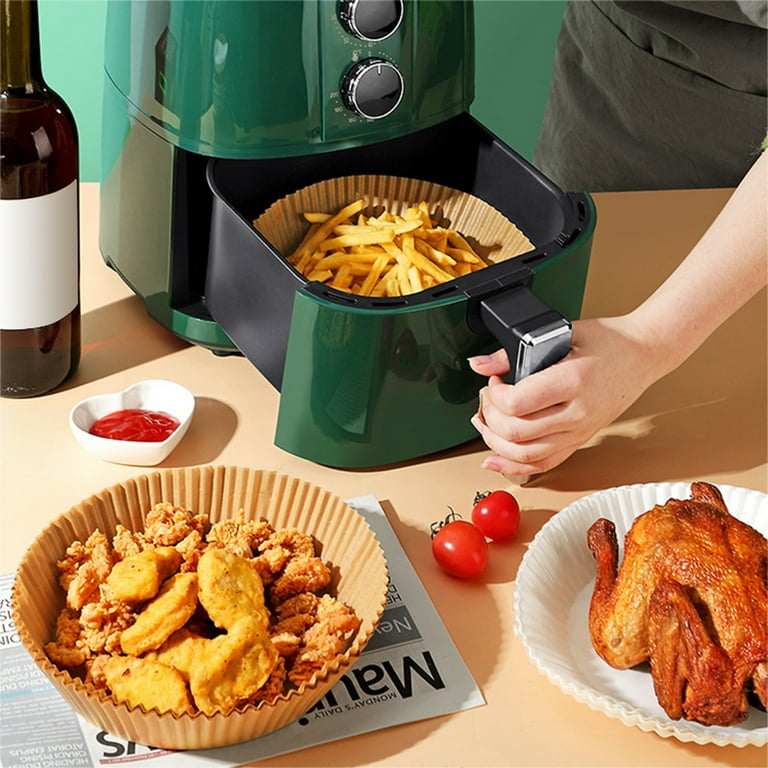 air fryer liners disposable, nonstick, grease, oil-proof air fryer liners,  ideal for microwave, and air fryers, 7-inch parchment paper round best for