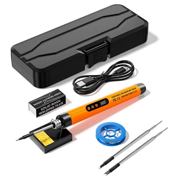 Mini Kit de Soldador Inalámbrico, Soldador Portátil USB, LCD Digital, Temperatura Ajustable, Soldador Termostático B