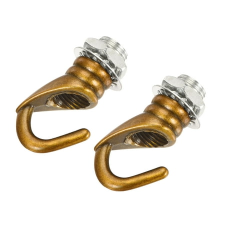 

Uxcell Alloy Ceiling Hook 23mmx31mm for Ceiling Pendant Light Plate Gold Bronze 2 Pack
