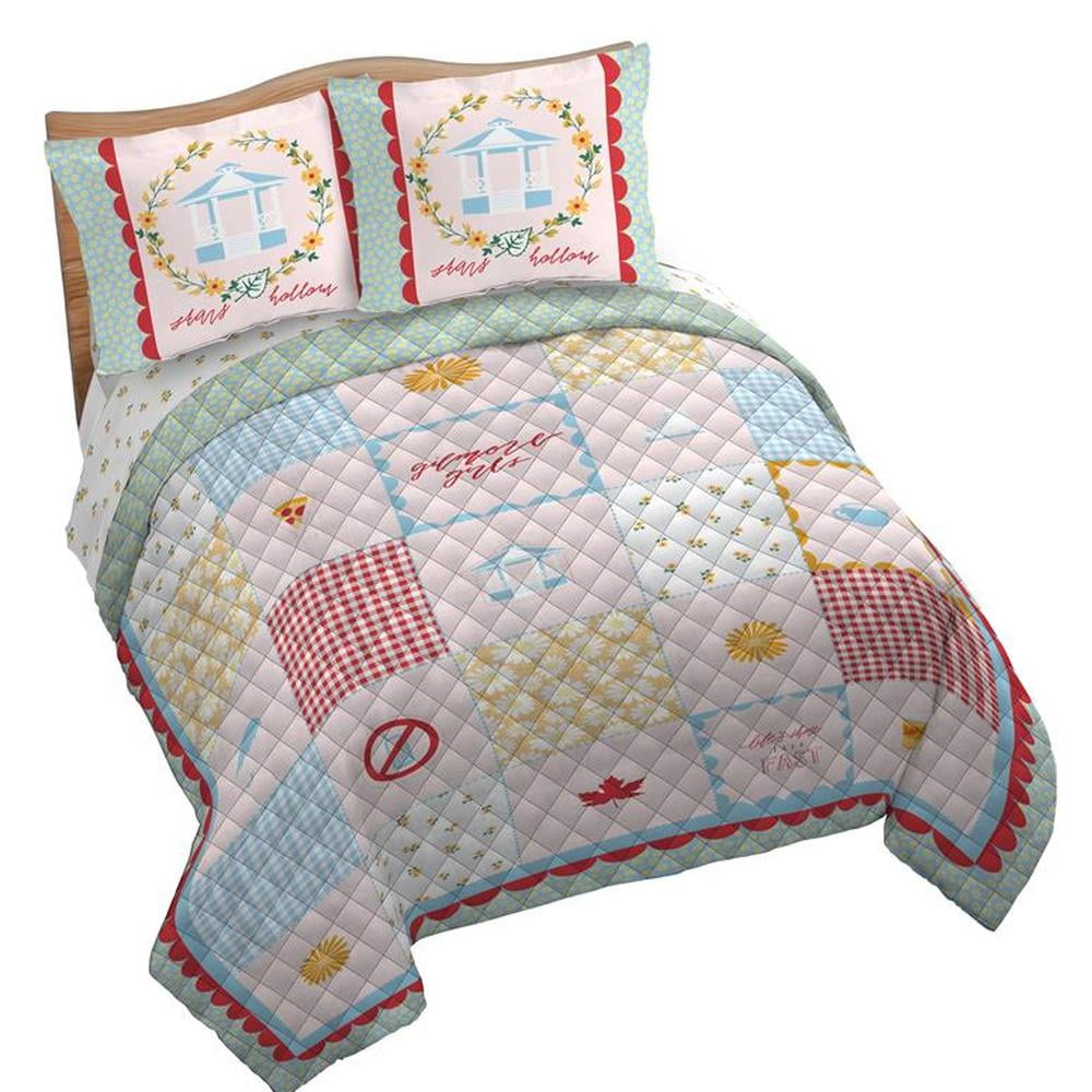 Gilmore Girls Cozy Patchwork 3 Piece Quilt & Sham Bedding Set, Queen Size