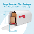 thumbnail image 2 of Architectural Mailboxes Sequoia™ Heavy duty Steel Metal Post Mounted Mail Box for outside, White Large Curbside Mailbox with Magnetic Latch, 2 of 10