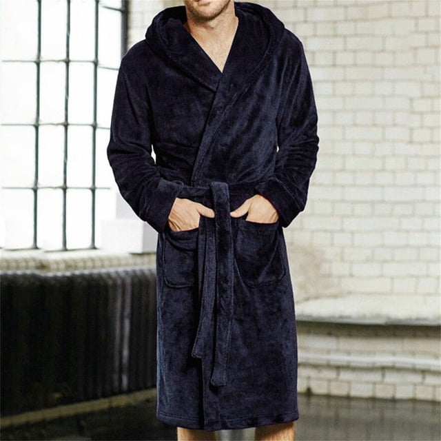 SAYOO Ropa de baño de manga larga de terciopelo para hombres SAYOO moda