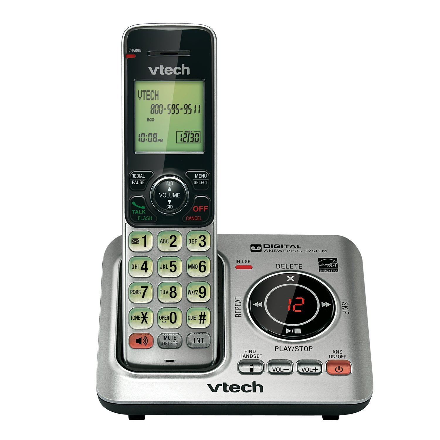 VTech CS6429 Expandable Cordless Telephone w/ Backlit Keypad & LCD Display 