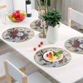 thumbnail image 6 of Qxltty 15inch Round Placemats Set of 1 Polyester Fabric Heat Resistant Washable Table Mat for Kitchen Party Decor Roses in A Vase, 6 of 7