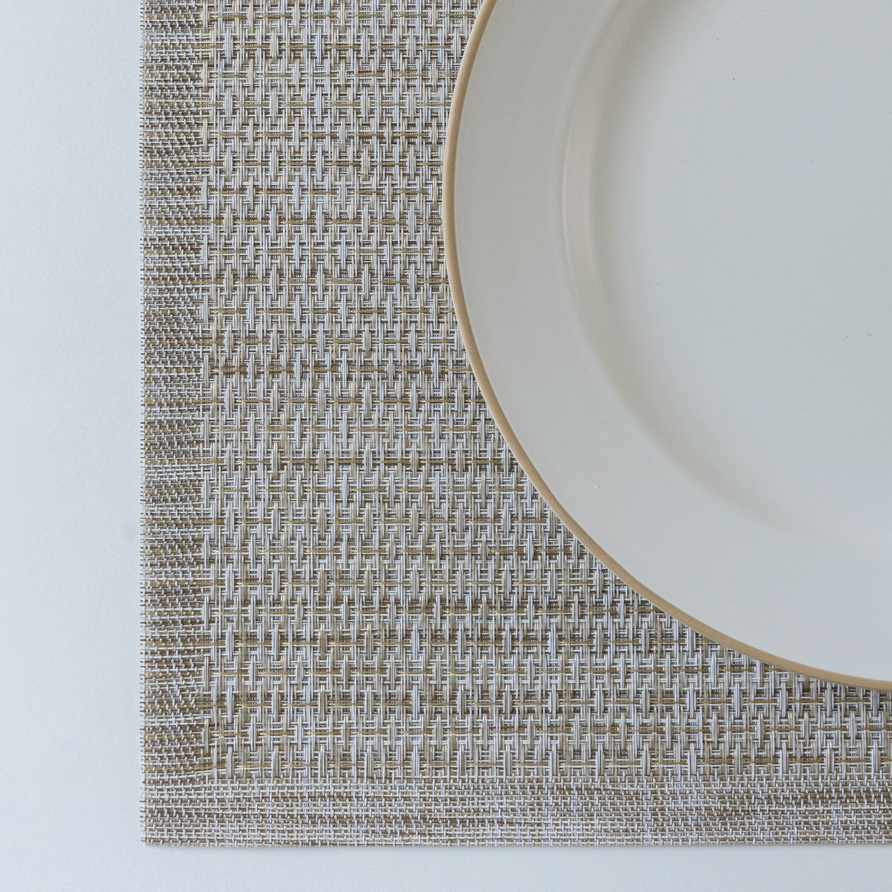 (4 pack) Mainstays Rainer Woven Vinyl Table Placemat Sand 13" x 18"