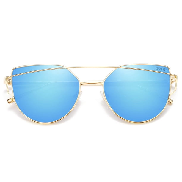 Gafas de Sol SOJOS Ojo de Gato SJ1001 para Mujer con Lentes Espejados