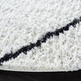 thumbnail image 3 of SAFAVIEH August Raphael Diamond Shag Area Rug, Ivory/Black, 6'7" x 6'7" Round, 3 of 8