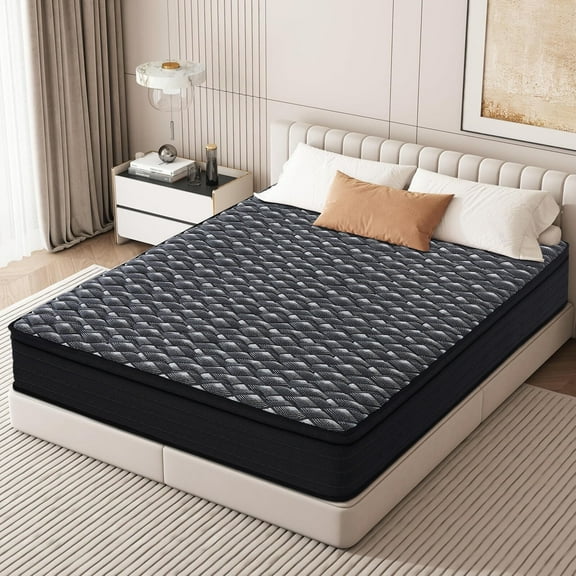 Queen Size Mattress, 10 Inch Gel Memory Foam and Individual Pocket Springs,Medium Firm Spring Hybrid Mattress in a Box,CertiPUR-US