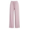 thumbnail image 7 of Yyeselk Womens Wide Leg Sun Protection Pants Lightweight Baggy Stretch High Waisted Slacks Drawstring Casual Joggers Trousers Pink M, 7 of 7