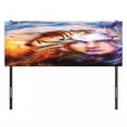 thumbnail image 3 of Mystic Headboard, Mighty Tiger and Lion Head with Woman Face on Ornamental Background Art, Upholstered Decorative Metal Bed Headboard with Memory Foam, Full Size, Yellow Brown Blue, by Ambesonne, 3 of 4