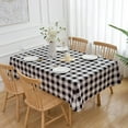 thumbnail image 2 of 60" X 102" Rectangle Tablecloth - Oblong Polyester Black and White Buffalo Plaid Tablecloth Check Gingham Table Cover Reusable Water Resistant for Thanksgiving Christmas Holiday Decorations, 2 of 6