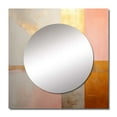 thumbnail image 2 of Designart "Serenity's Structure In Pink Vintage Gilt II" Modern Geometric Gold Large Square Mirror - Square Bedroom Mirror Printed Wall Decor - Modern Square Printed Wall Mirror Art, 2 of 5