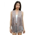 thumbnail image 2 of Yesfashion Women's Fringe Vest 70s Hippie Sleeveless Tassel Long Cardigan Jacket Cowgirl Western Tops, 2 of 9