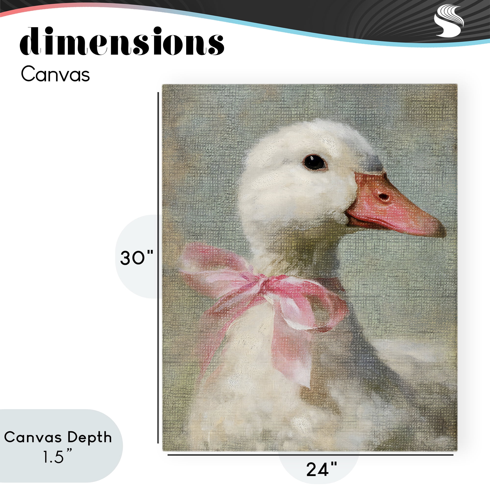 Stupell Industries Portrait of Pink Bow Goose Canvas Wall Art, design by LSR Design Studio