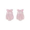 thumbnail image 2 of BemeyourBBs Newborn Baby Girls Summer Clothes Striped Bubble Romper Outfit Puff Sleeveless Peter Pan Doll Collar Bodysuit Jumpsuit Playsuit, 2 of 9